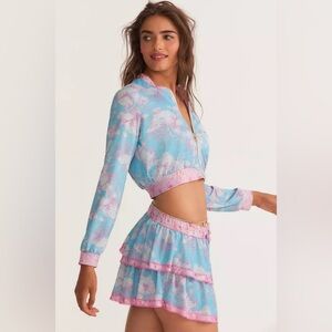 LoveShackFancy x HURLEY Crop Reversible Bomber Jacket